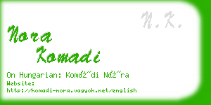 nora komadi business card